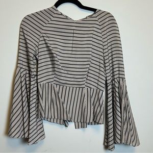 Milly striped long sleeve blouse